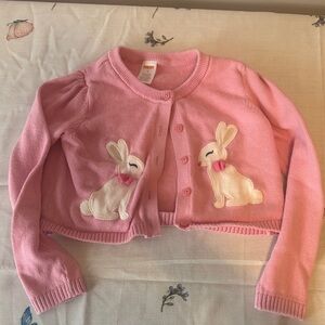 Gymboree Pink Bunny Appliqué Cardigan